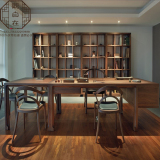 新中式大班台现代中式实木办公桌办公室老板桌 古典禅意简约书桌
