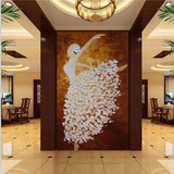客厅玄关走廊背景墙壁纸 3d抽象欧式油画墙纸 芭蕾舞个性壁画