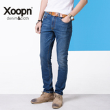 xoopn男士牛仔裤修身款直筒弹力小脚裤长裤青年学生四季男裤子潮
