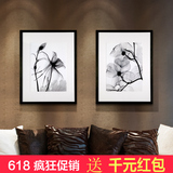 沙发背景画黑白简约家庭艺术壁画创意现代墙壁挂画客厅装饰三联画