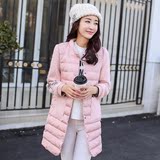 2015冬季新款名缓韩版羊毛拼接加厚棉衣中长款女修身外套长袖学生