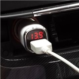 USB汽车车充车载充电器5V 2a 点烟器插头手机电源头 带电压显示