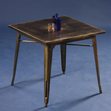 时尚loft铁艺餐桌椅组合金属咖啡桌火锅桌做旧酒吧桌子复古铁皮桌
