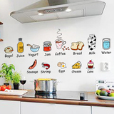 创意卡通厨房瓷砖柜门贴装饰防水冰箱贴纸水果食物餐厅自粘墙贴画