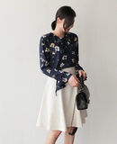 韩国代购春装新款通勤气质美纯色半身裙伞裙中长裙套装裙