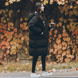 韩国2015冬装休闲女中长款加厚连帽羽绒棉棉服大码外套面包服棉衣