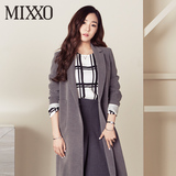 MIXXO韩版少女时代Tiffany同款2016夏长袖百搭格子衬衫MIBL62221B