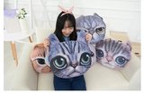 喵星人毛绒玩具抱枕手捂大脸猫3D印刷猫脸萌猫抱枕可拆洗礼物送人