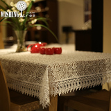 白色欧式布艺蕾丝花边桌布长方形餐桌酒店桌布餐桌茶几电视柜台布
