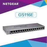 全新网件/NETGEAR GS116E V2 16口全千兆简单网管桌面交换机