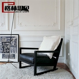 北欧单人沙发椅简约阳台休闲椅创意现代单椅客厅实木卧室loft椅子