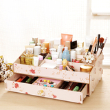 韩版创意欧式首饰盒 DIY木质化妆品办公桌面收纳盒/收纳架/储物盒