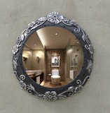 欧式地中海镜田园风格圆形镜 家居壁挂玄关装饰镜子化妆镜浴室镜