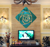 镜面玫瑰花镜面立体3D亚克力墙贴电视背景墙创意客厅装饰可移除