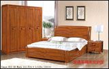 榆木床全实木双人床1.8米实木床高箱床婚床大自然床卧室家具中式