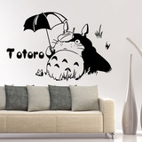 热销款打伞可爱龙猫TOTORO墙贴宫崎骏手绘特价墙贴儿童房装饰贴画