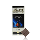 Lindt瑞士莲海盐黑巧克力 瑞士进口黑巧克力特醇排块装100g