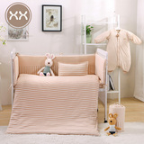 婴儿床上用品套件全棉纯棉宝宝床品床围防护栏被套幼儿园三件套