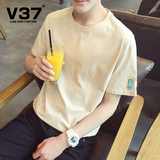 V37夏季男士短袖T恤男韩版潮流学生宽松半袖体恤青年男装T桖衣服