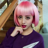 优化龙飘飘假发店主实拍 高端品质 粉色BOB假发 节日假发 G122607
