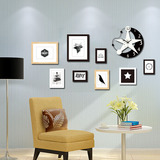 创意个性挂钟 客厅时尚简约时钟现代相框照片墙静音卧室挂钟表