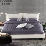 北欧布艺床可拆洗软靠双人床现代简约软床小户型时尚主卧布床软包