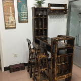 中式家具 实木吧台家用客厅小吧台酒柜 隔断柜 靠墙吧台桌椅组合