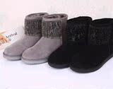 2015冬季新款平跟圆头女短靴雪地靴AL502 AL501正品代购天美意