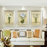 美式乡村复古装饰画 欧式客厅有框画沙发背景墙挂画 餐厅花卉墙画