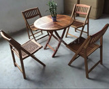 户外休闲餐桌椅子露天阳台庭院泳池防腐折叠实木质茶几三五件组合