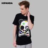 HIPANDA 你好熊猫 设计潮牌 你好熊猫 男款 骷髅 星星 T恤