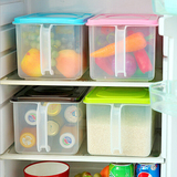 可叠加厨房密封罐 带手柄塑料收纳密封盒 冰箱橱柜带盖储物