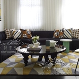 欧式现代三角块几何网格进门地毯客厅茶几地毯沙发书房满铺可定制