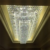 大型led吸顶灯具 客厅灯长方形水晶灯售楼部大厅灯大气现代简约