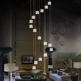 LED现代简约楼梯长吊灯餐厅艺术吊灯创意个性旋转复式楼梯吊灯