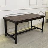 定制实木餐桌铁艺做旧咖啡厅桌椅组合原木工业风办公桌椅电脑桌