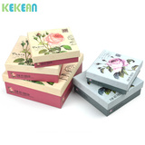 柯柯安官方店中国风礼品盒正方形生日礼物包装盒花朵清新绿色礼盒