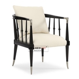 美式时尚布艺单人位沙发椅欧式新古典艺术休闲椅高档实木单椅定制