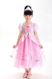 迪士尼公主裙美人鱼爱丽儿公主裙 女童粉色演出裙 儿童圣诞节服装