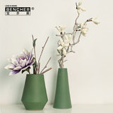 宝齐莱 艺术花瓶 陶瓷插花花瓶绿色花器现代简约餐桌花艺摆设A557