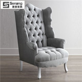 晟香定制 欧式单人沙发椅 布艺沙发客厅定制小户型沙发实木老虎椅