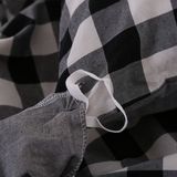 日式简约水洗棉斜纹四件套纯棉格子新疆棉被罩床笠床单床上用品