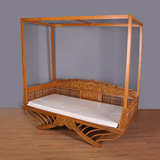 泰国进口柚木沙发 高档长椅实木韩式坐卧两用 客厅书房储物沙发床