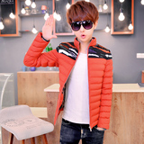 最新款男装外套青少年韩版修身学生羽绒棉衣立领印花冬季棉服潮