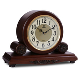 霸王石英座钟表 客厅实木报时罗马台钟 欧式复古时尚居家个性时钟