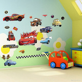 儿童房卧室卡通动漫墙贴创意汽车自粘墙纸贴画幼儿园装饰墙壁贴纸