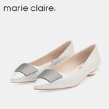 Marie Claire/MC 2016春款潮单鞋女真皮休闲皮鞋低跟尖头女鞋