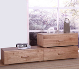 电视柜 实木橡木组合电视柜叠加落地组合地柜1.6 2.4米实木电视柜