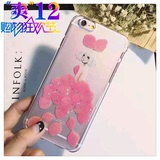 手工diy真花干花永生花植物标本iPhone6s Plus手机壳蓬蓬裙美少女