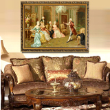 +客厅+挂画DYGT30 喷绘手绘欧式宫廷人物仿真油画沙发背景墙壁画